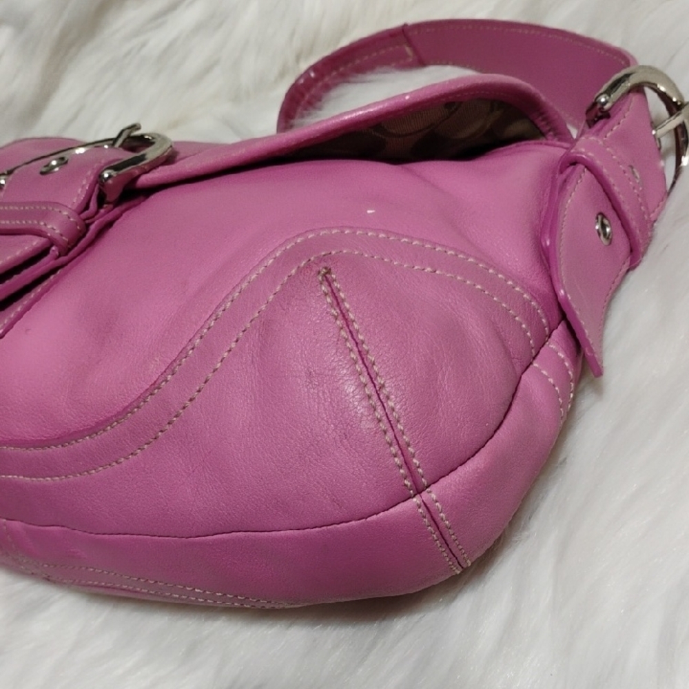 SALE! RARE! Authentic Coach Pink Y2K Soho Hobo Large Leather Shoulder Bag - Picture 6 of 16